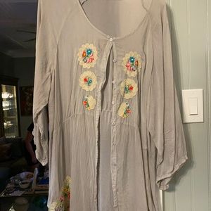 Johhny Was tunic top with shell